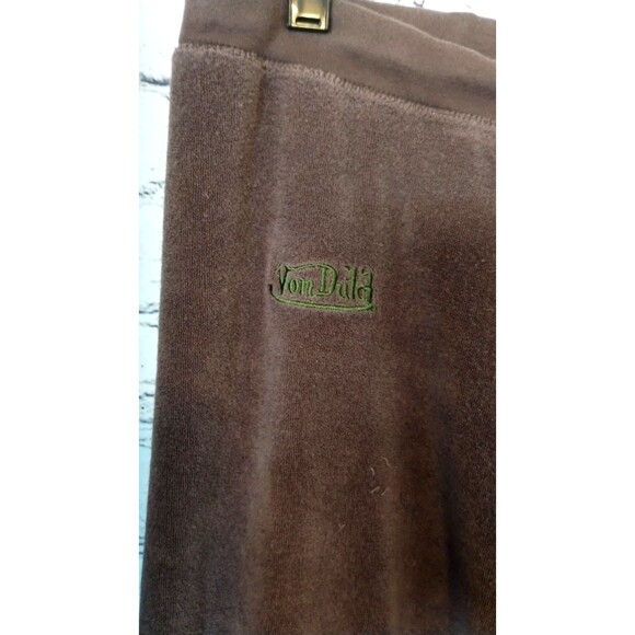 Vintage Von Dutch Womens Brown Velour Full Zip Hoodie and Lounge Pants L - Picture 7 of 8